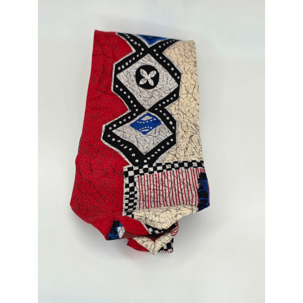 Rochester Abstract Pattern Red Beige Men’s Tie - Picture 2 of 3